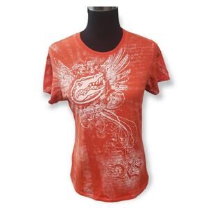 Creative Apparel Florida Gators Orange & White Short Sleeved Shirt - Size Large
